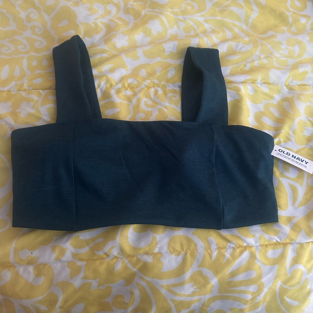 Old Navy Deep Teal Square-Neck Crop Tank